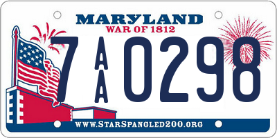 MD license plate 7AA0298