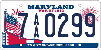 MD license plate 7AA0299