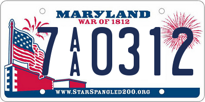 MD license plate 7AA0312