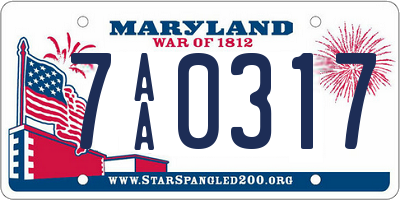 MD license plate 7AA0317