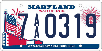 MD license plate 7AA0319