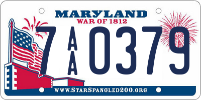 MD license plate 7AA0379