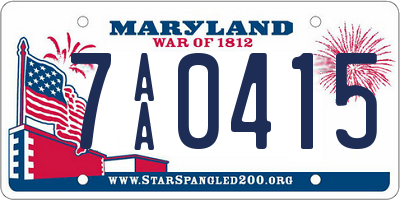 MD license plate 7AA0415