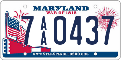 MD license plate 7AA0437