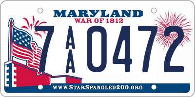 MD license plate 7AA0472