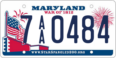 MD license plate 7AA0484