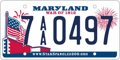 MD license plate 7AA0497