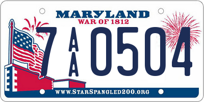 MD license plate 7AA0504