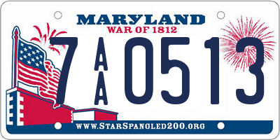 MD license plate 7AA0513