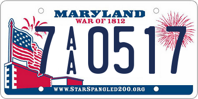 MD license plate 7AA0517