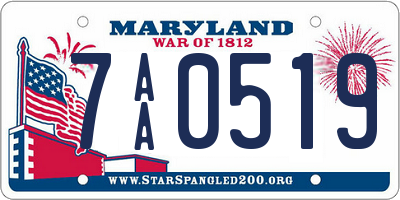 MD license plate 7AA0519