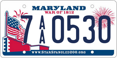 MD license plate 7AA0530