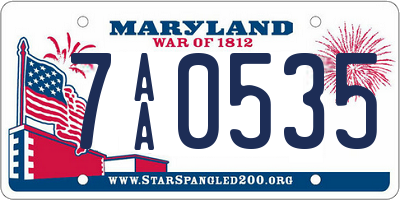 MD license plate 7AA0535