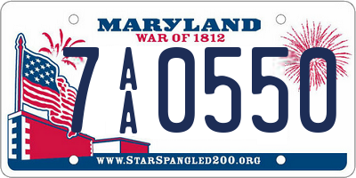 MD license plate 7AA0550