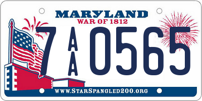 MD license plate 7AA0565