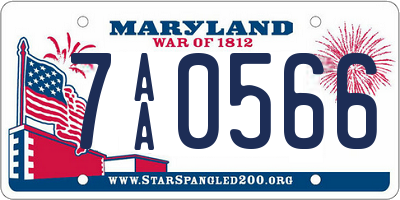 MD license plate 7AA0566