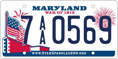 MD license plate 7AA0569