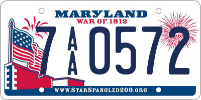 MD license plate 7AA0572