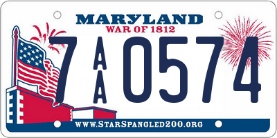 MD license plate 7AA0574