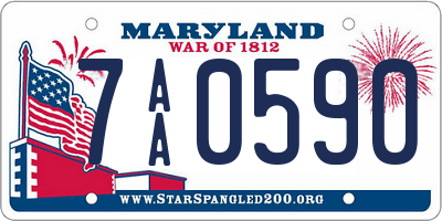 MD license plate 7AA0590