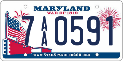 MD license plate 7AA0591