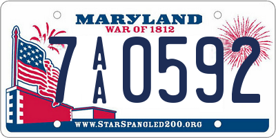 MD license plate 7AA0592