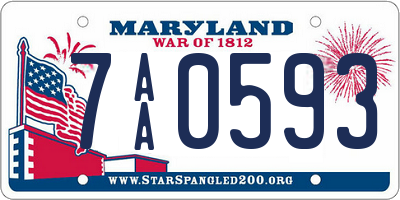 MD license plate 7AA0593