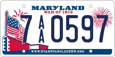 MD license plate 7AA0597