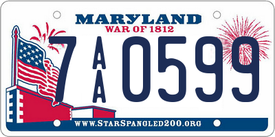 MD license plate 7AA0599