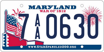 MD license plate 7AA0630