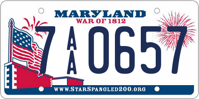 MD license plate 7AA0657