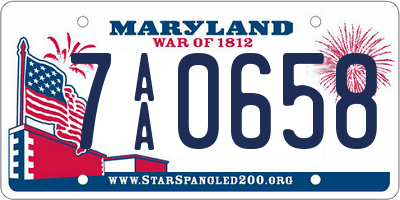 MD license plate 7AA0658