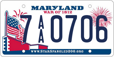 MD license plate 7AA0706