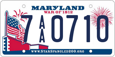 MD license plate 7AA0710