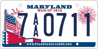 MD license plate 7AA0711