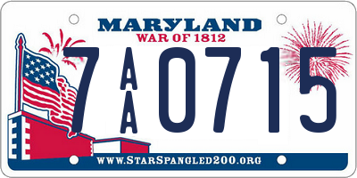 MD license plate 7AA0715