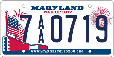 MD license plate 7AA0719