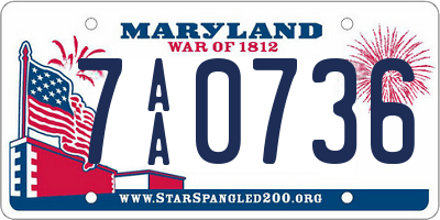 MD license plate 7AA0736