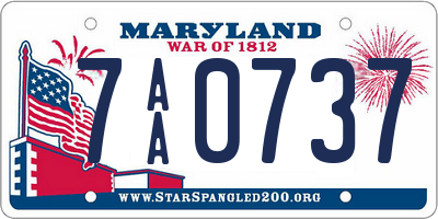 MD license plate 7AA0737