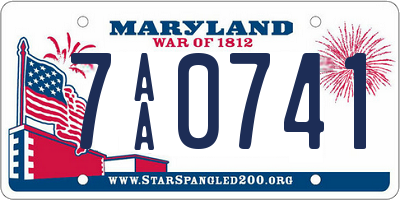 MD license plate 7AA0741