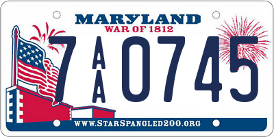 MD license plate 7AA0745