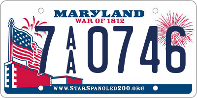 MD license plate 7AA0746