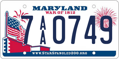 MD license plate 7AA0749