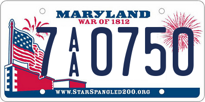 MD license plate 7AA0750