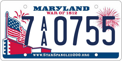 MD license plate 7AA0755