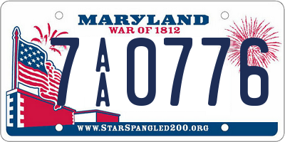 MD license plate 7AA0776