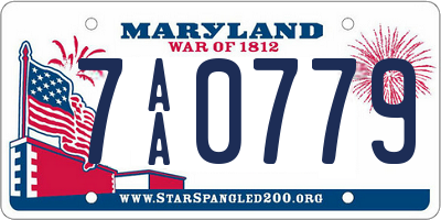 MD license plate 7AA0779