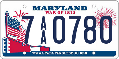 MD license plate 7AA0780