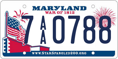 MD license plate 7AA0788