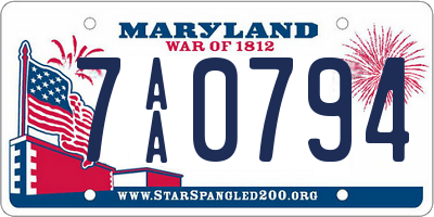 MD license plate 7AA0794